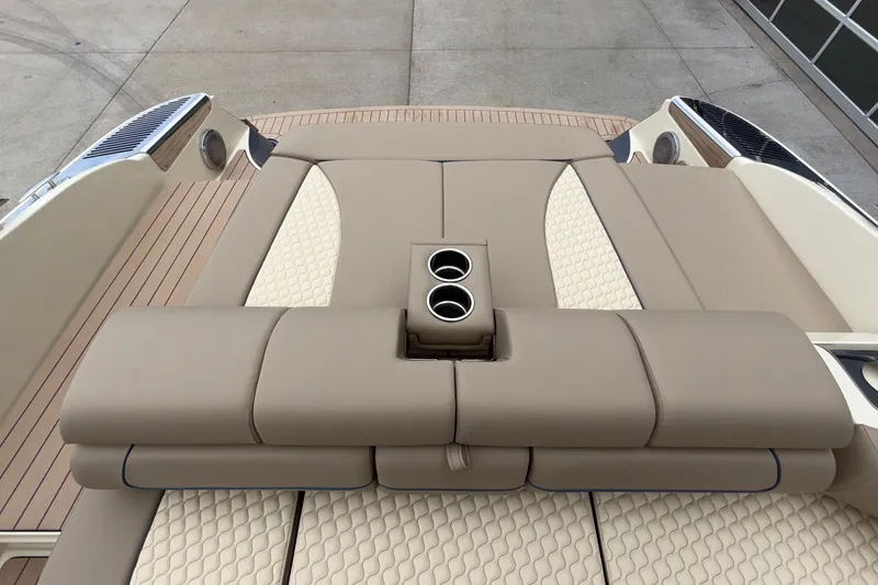 Slide: The Image of Luxury seating on 2027 Chris-Craft Launch 35 GT boat with cup holders. - 18