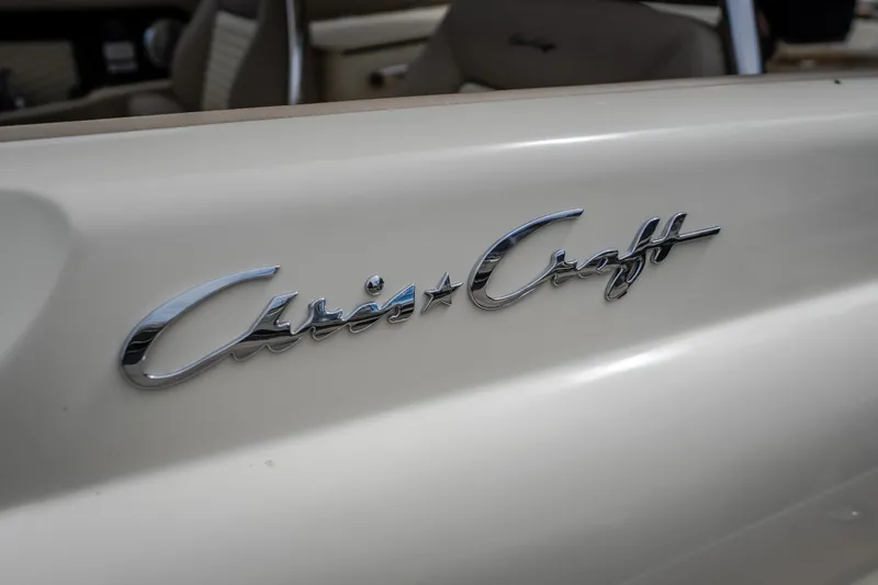 Slide: The Image of 2027 Chris-Craft Launch 35 GT logo on boat exterior. - 38