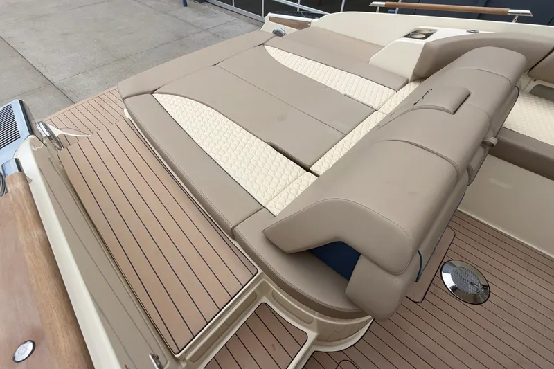 Slide: The Image of Luxurious seating on 2027 Chris-Craft Launch 35 GT boat with elegant design. - 20