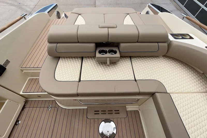 Slide: The Image of Luxurious seating area on 2027 Chris-Craft Launch 35 GT boat with cup holders. - 19