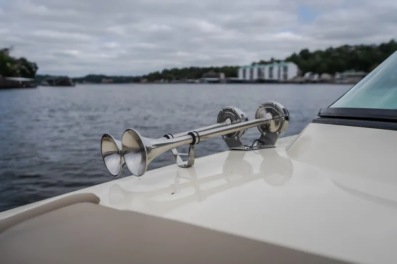 Slide: The Image of 2027 Chris-Craft Launch 35 GT boat horn detail on water. - 61
