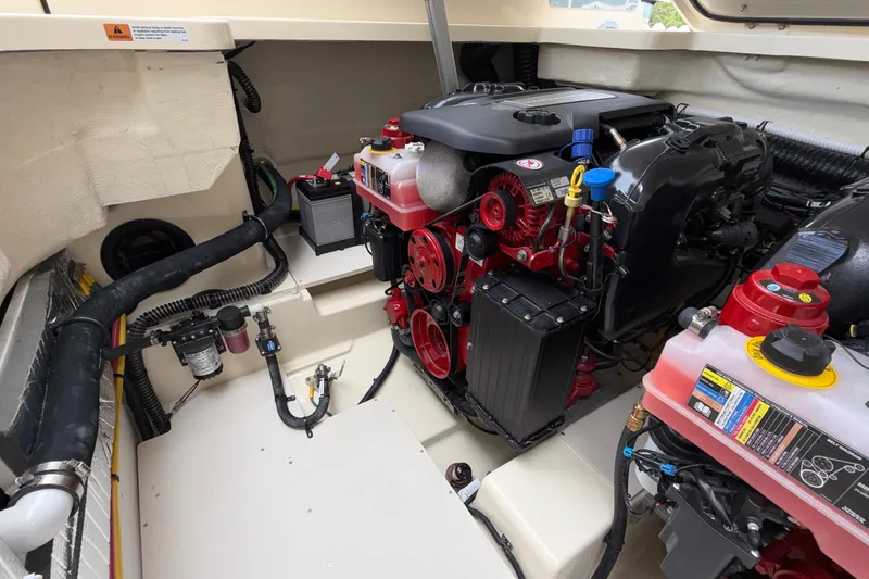 Slide: The Image of Engine compartment of 2027 Chris-Craft Launch 35 GT, showcasing detailed mechanical components. - 72