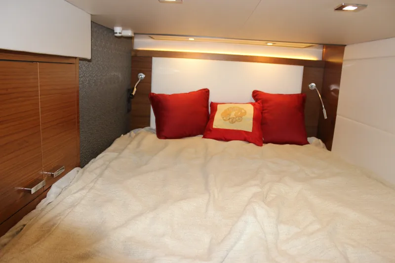 Slide: The Image of Luxurious cabin interior of 2019 Tiara Yachts C39 Coupe with cozy bedding. - 93