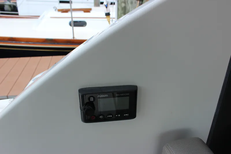 Slide: The Image of Fusion MS-NRX300 stereo control on 2019 Tiara Yachts C39 Coupe interior. - 54