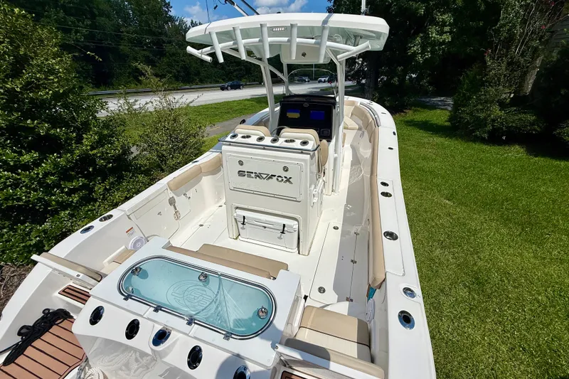 Slide: The Image of 2017 Sea Fox 288 Commander boat with spacious deck and modern amenities. - 11