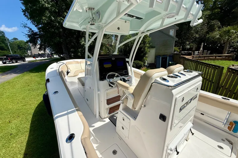 Slide: The Image of 2017 Sea Fox 288 Commander boat with sleek design and modern console. - 20