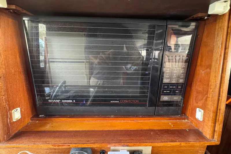 Slide: The Image of Sharp Carousel II microwave in 1989 Ocean Yachts 48 Motor Yacht kitchen. - 68