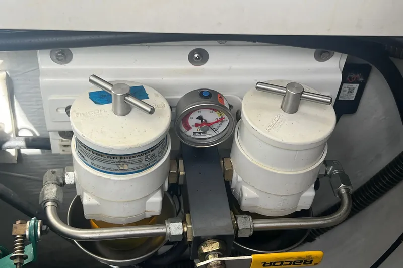 Slide: The Image of Fuel filter system on a 2021 Fountaine Pajot SABA 50 catamaran. - 120