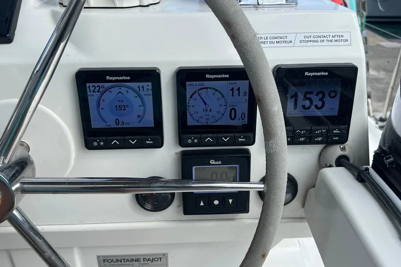 Slide: The Image of Helm of 2021 Fountaine Pajot SABA 50 with Raymarine navigation displays. - 41