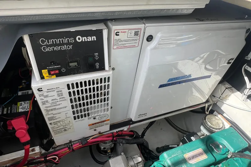 Slide: The Image of Cummins Onan generator in 2021 Fountaine Pajot SABA 50 yacht engine room. - 108