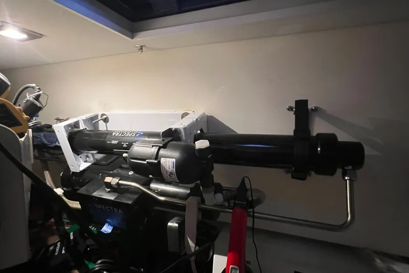 Slide: The Image of Interior view of a 2021 Fountaine Pajot SABA 50 yacht engine room. - 87