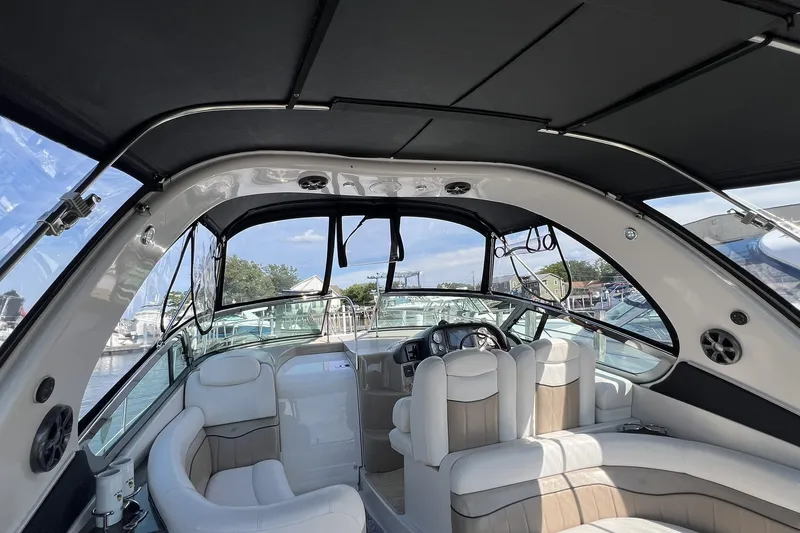 Slide: The Image of Interior view of 2006 Four Winns 348 Vista boat with seating and helm. - 40