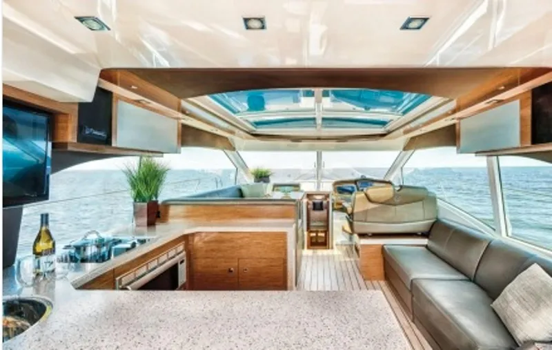 The Image of Manufacturer Provided Image: Luxurious interior of 2014 Cruisers Yachts 45 Cantius with modern amenities and ocean view. - 0