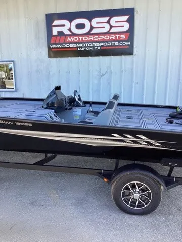 Slide: The Image of A G3 Sportsman 1810 SE boat on a trailer in front of a building with a Ross Motorsports sign. - 38
