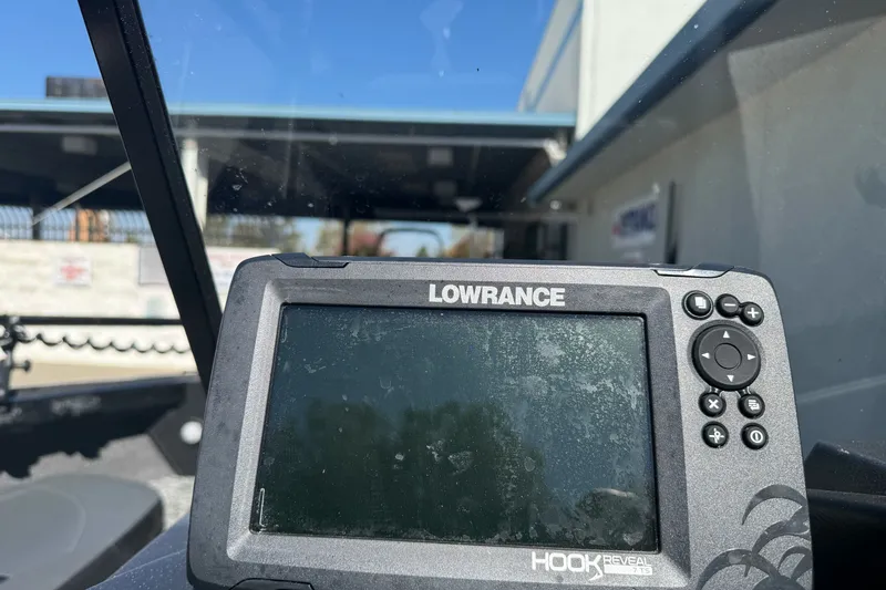 Slide: The Image of Lowrance Hook Reveal fish finder on 2025 Tracker Targa V-18 Combo boat. - 16