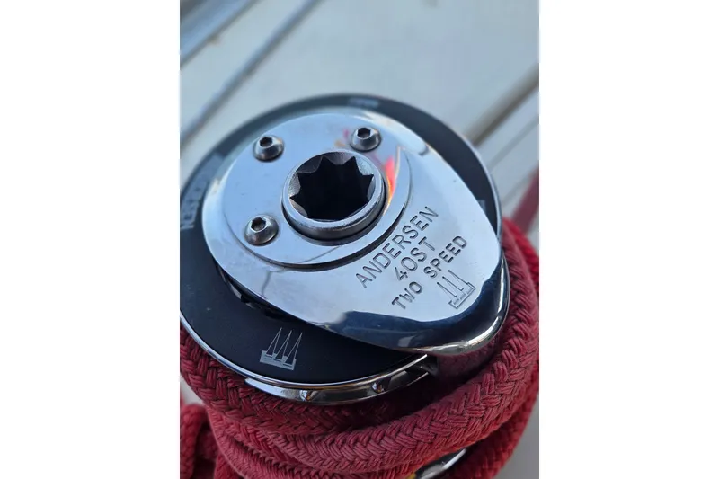 Slide: The Image of Close-up of Andersen 40ST two-speed winch on 2011 Hake/Seaward 32RK sailboat. - 19