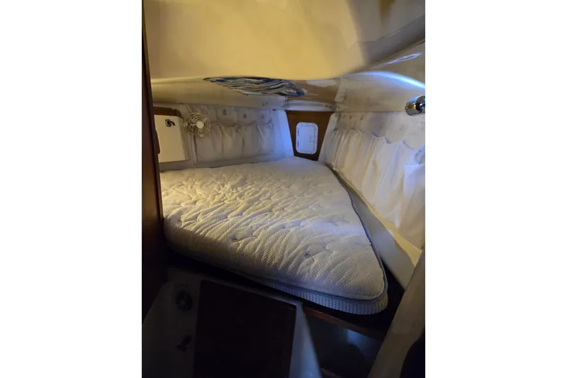 Slide: The Image of Cozy cabin interior of 2011 Hake Seaward 32RK sailboat with comfortable bedding. - 28