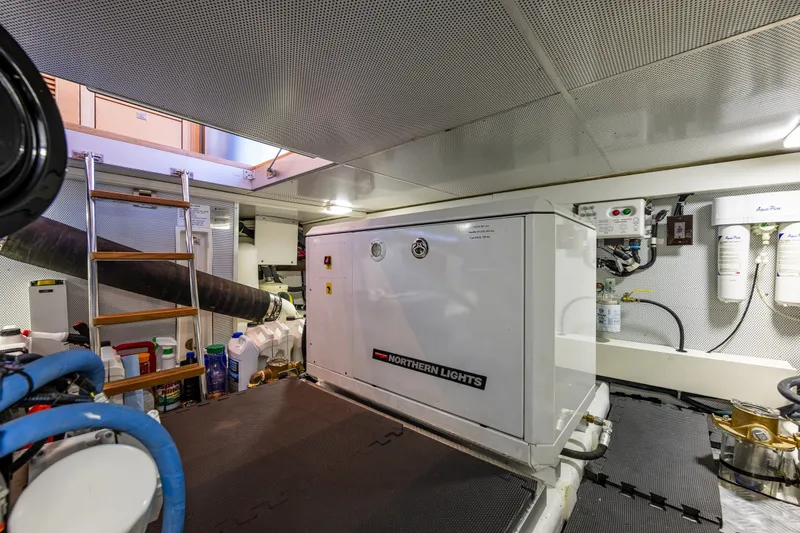 Slide: The Image of Engine room of 2023 North Pacific 53 Euro yacht with Northern Lights generator. - 80