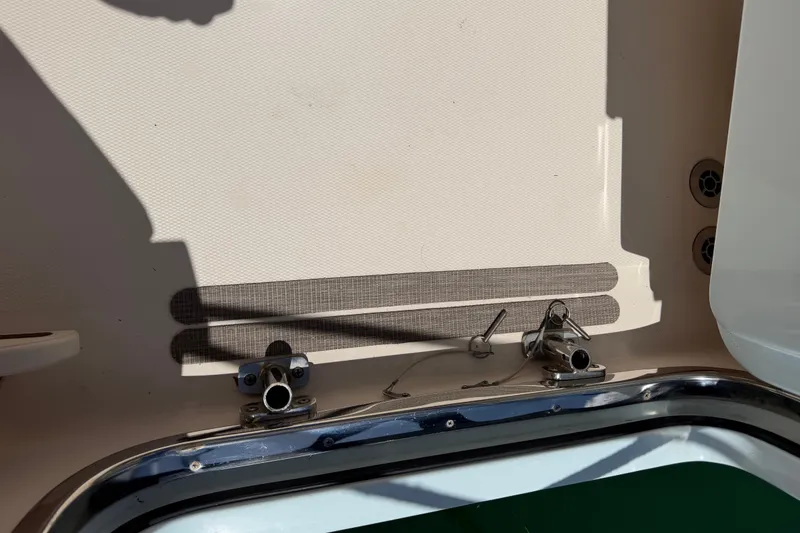 Slide: The Image of 2021 Grady-White Canyon 326 boat deck with stainless steel fittings. - 102