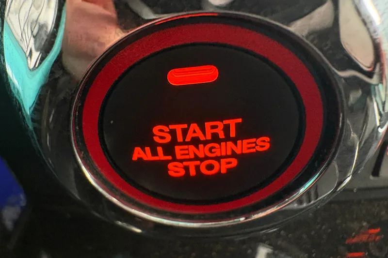 Slide: The Image of Red illuminated engine start-stop button on 2017 Statement 380 Open. - 21
