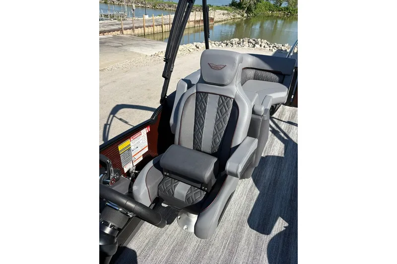Slide: The Image of Luxurious seating on 2027 Bennington 22 M Open Fastback Quad Bench pontoon boat. - 21