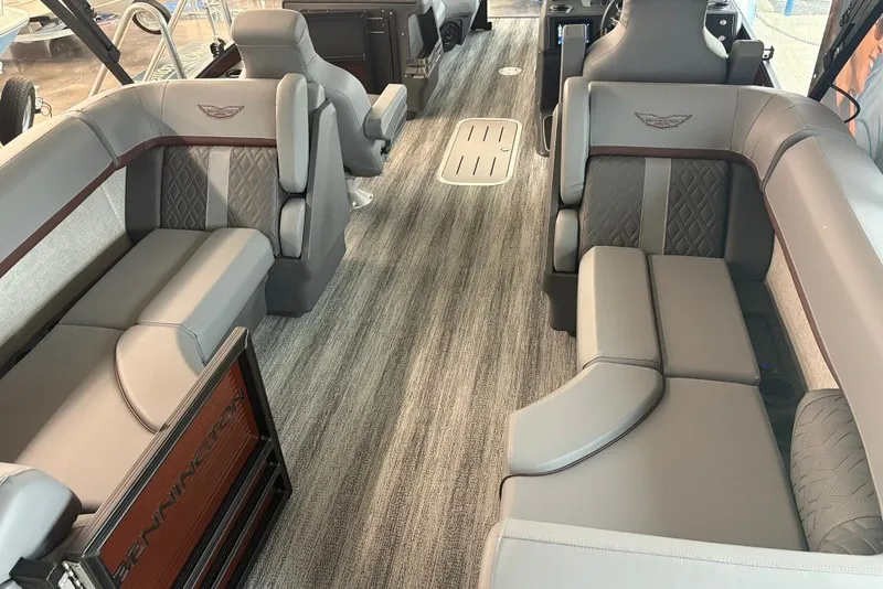 Slide: The Image of Luxurious interior of 2027 Bennington 22 M Open Fastback Quad Bench pontoon boat. - 19