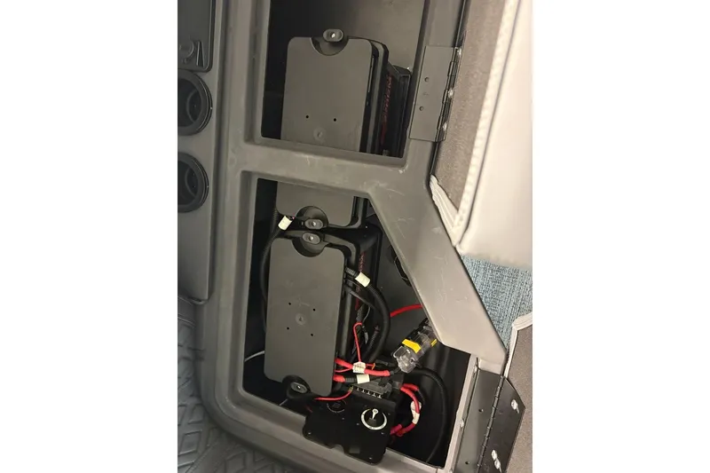 Slide: The Image of Battery compartment of 2027 Bennington 22 M Open Fastback Quad Bench boat. - 20
