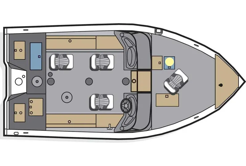 Slide: The Image of Manufacturer Provided Image: Top view layout of 2012 Polar Kraft Kodiak 180 WT boat interior. - 13