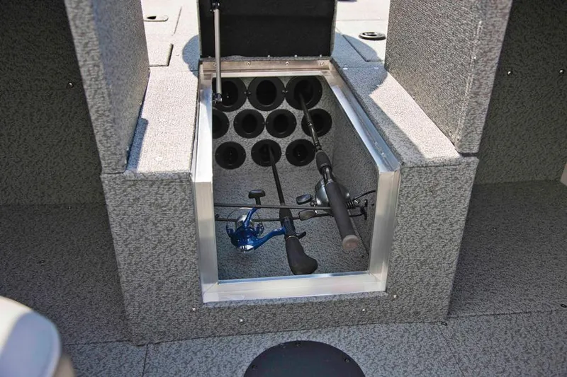 Slide: The Image of Manufacturer Provided Image: 2012 Polar Kraft Kodiak 180 WT fishing rod storage compartment. - 7