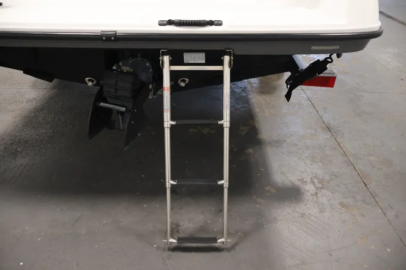 Slide: The Image of Rear view of 2021 Yamaha AR190 boat with extended swim ladder. - 39