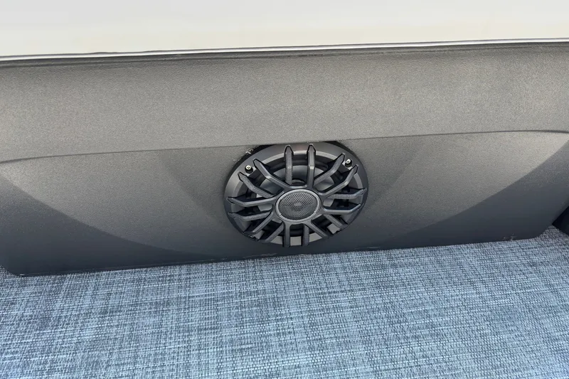Slide: The Image of Speaker on 2027 Sun Tracker Party Barge 22 RF DLX boat interior. - 14
