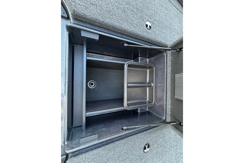 Slide: The Image of 2027 Nitro Z18 XL Pro boat storage compartment with durable interior design. - 12