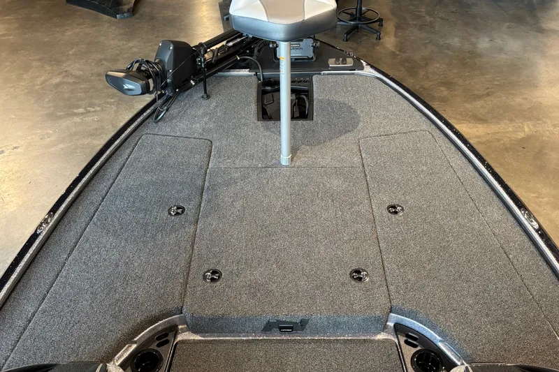 Slide: The Image of 2027 Nitro Z18 XL Pro boat deck with gray carpet and seating. - 3