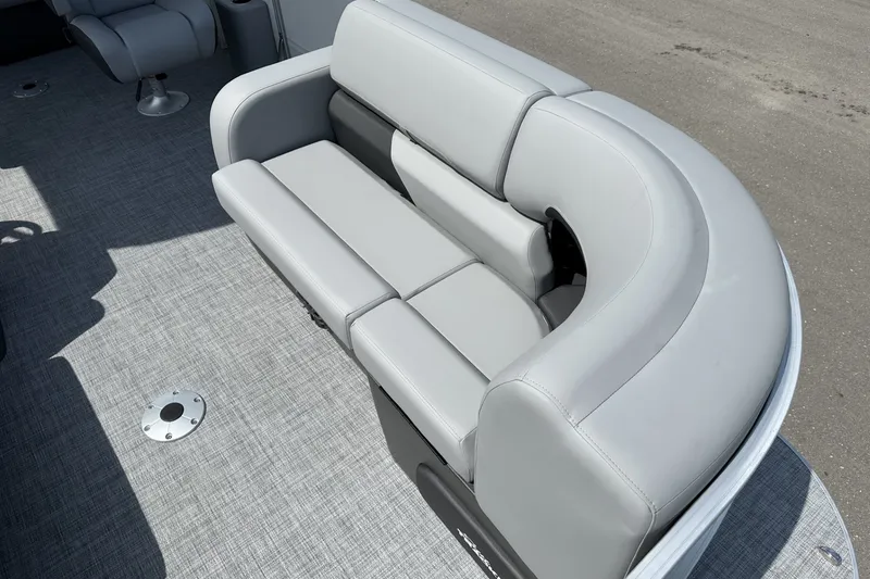 Slide: The Image of Luxurious seating on 2027 Sun Tracker Party Barge 22 RF DLX pontoon boat. - 12