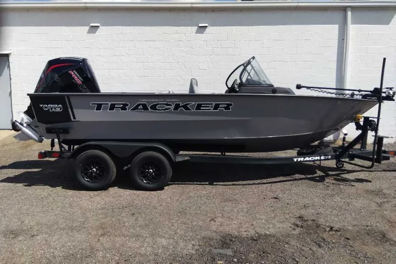 The Image of 2027 Tracker Targa V-19 Combo boat on trailer, parked outdoors. - 0