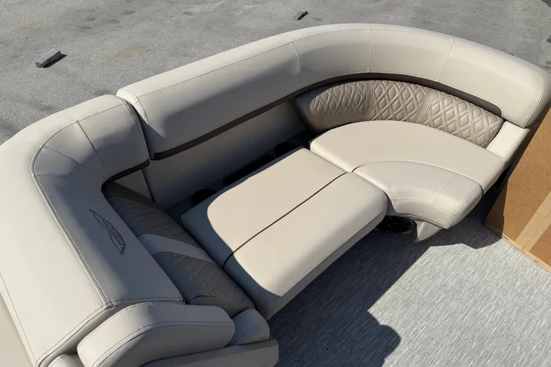 Slide: The Image of Luxurious seating on 2027 Bennington 23 MSL boat with quilted upholstery design. - 9