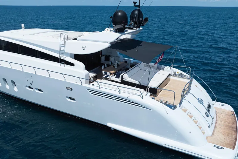 Slide: The Image of Luxurious 2008 Arno Leopard 31 yacht cruising on open sea, featuring sleek design and spacious deck. - 13