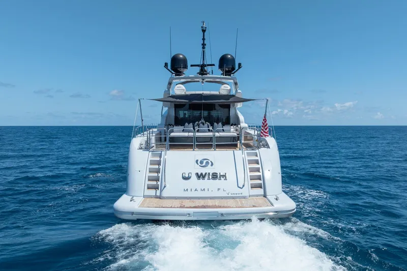 Slide: The Image of Luxury yacht "U Wish" cruising in open sea, Arno Leopard 31, 2008 model. - 16