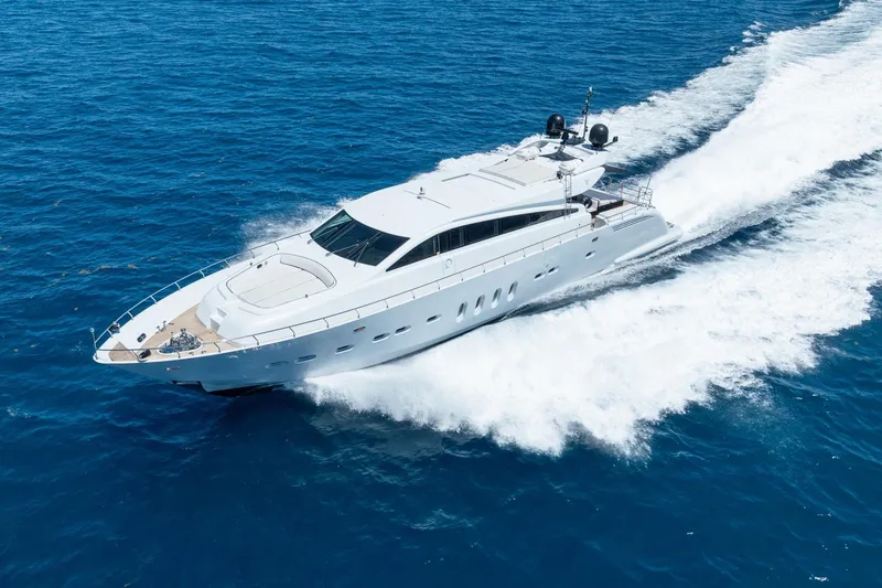 Slide: The Image of Luxurious 2008 Arno Leopard 31 yacht cruising on open blue sea. - 6