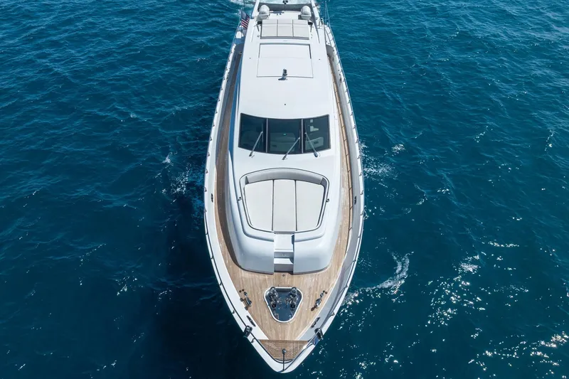 Slide: The Image of Aerial view of 2008 Arno Leopard 31 yacht cruising on blue ocean waters. - 18