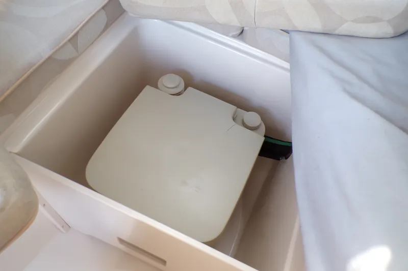 Slide: The Image of Portable toilet in 2005 Grady-White Seafarer 226 boat cabin. - 18