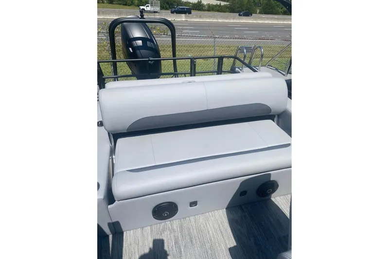 Slide: The Image of 2026 Bentley Pontoons Legacy 223 Swingback with sleek seating and modern design. - 17
