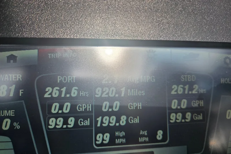 Slide: The Image of Dashboard display of a 2018 Yamaha Boats 212 Limited S showing trip information. - 6