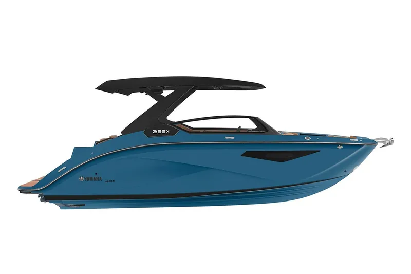 Slide: The Image of Manufacturer Provided Image: 2026 Yamaha Boats 295XD, sleek blue design, side view, modern watercraft. - 20