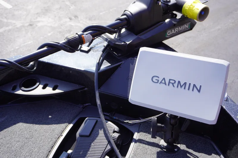 Slide: The Image of Garmin device on Nitro ZV21 Pro boat, 2027 model, with advanced navigation system. - 22