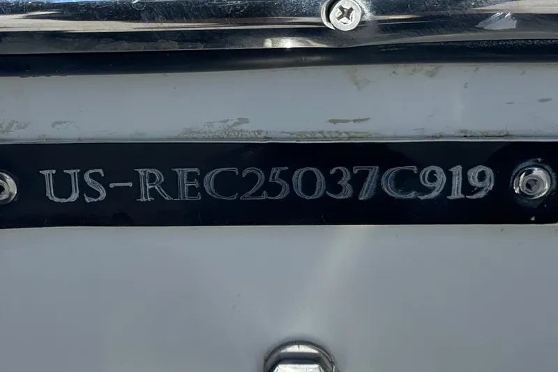 Slide: The Image of Hull identification number on a 2019 Razor 258 pf boat. - 35