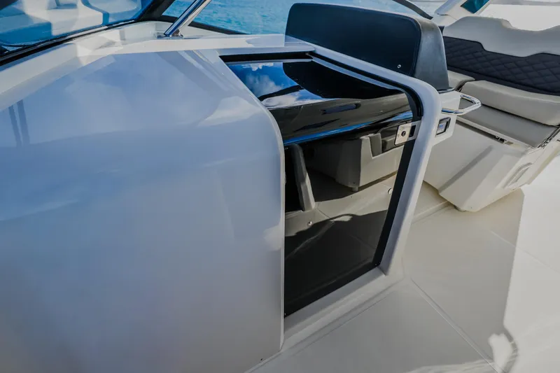 Slide: The Image of 2023 Aquila 36 Sport yacht interior with sleek seating and modern design. - 33