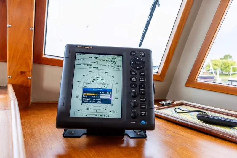 Slide: The Image of Navigation system on 1990 Kadey-Krogen 42 boat, displaying nautical data. - 34