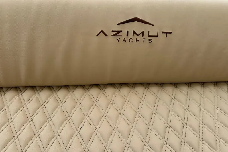 Slide: The Image of Quilted leather seat with Azimut Yachts logo, 2010 Azimut 75 model. - 23