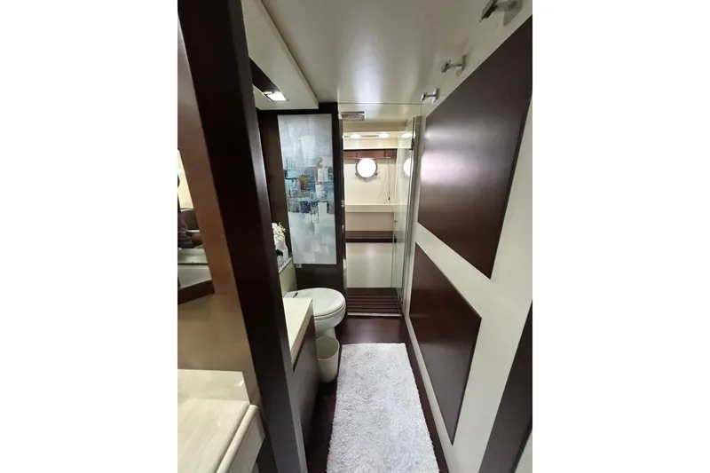 Slide: The Image of Luxurious bathroom interior of 2010 Azimut 75 yacht with modern design elements. - 11